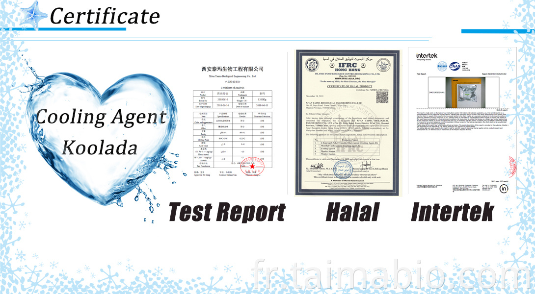 Cooling Agent Certificate